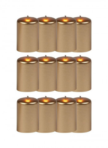 12-Piece Metallic Votive Candle Brown 1.5x1.5x2.5inch