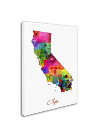 California Map Canvas Wall Art Multicolour 18 x 24inch