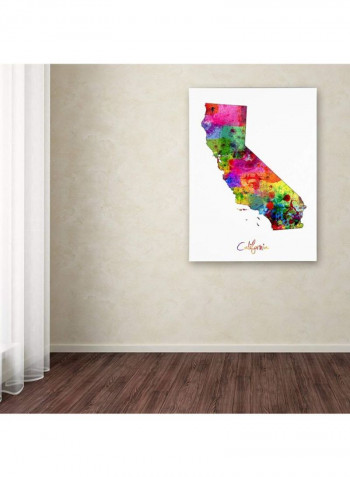 California Map Canvas Wall Art Multicolour 18 x 24inch