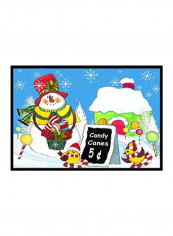 Candy Canes For Sale Snowman Indoor/Outdoor Mat Multicolour 11 x 14inch