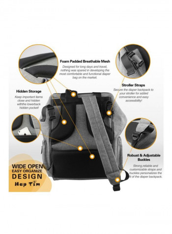 Multifunctional Diaper Backpack With Stroller Straps