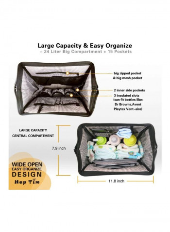 Multifunctional Diaper Backpack With Stroller Straps