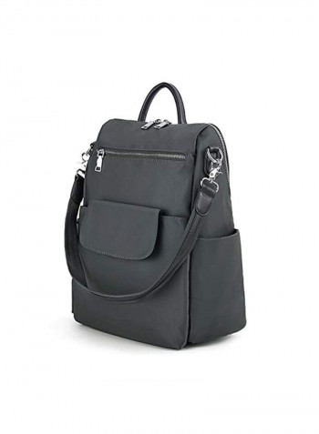 Waterproof Zippered Backpack Black