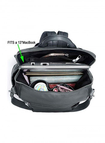 Waterproof Zippered Backpack Black