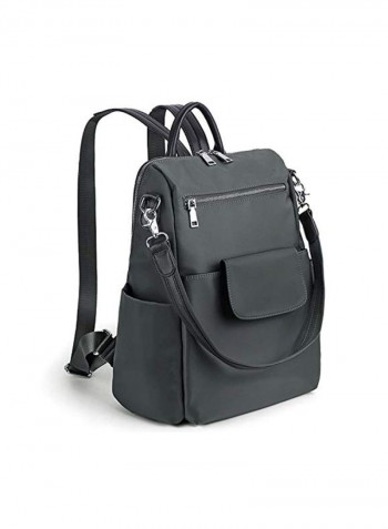 Waterproof Zippered Backpack Black