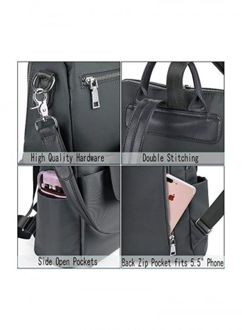Waterproof Zippered Backpack Black