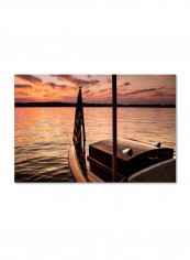 Chippewa Lake Canvas Wall Art Browm/Orange 12 x 19inch