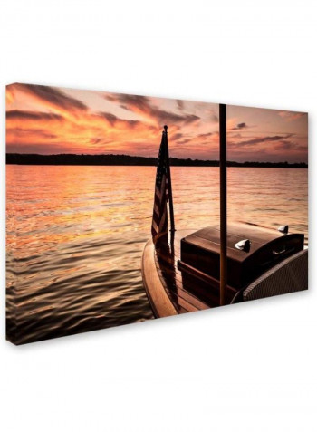 Chippewa Lake Canvas Wall Art Browm/Orange 12 x 19inch