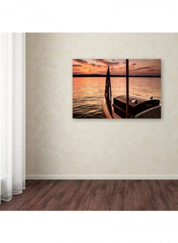 Chippewa Lake Canvas Wall Art Browm/Orange 12 x 19inch