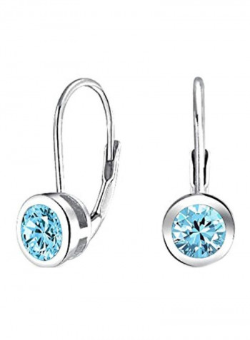 925 Sterling Silver 0.50 Ct Cubic Zirconia Studded Drop Earrings