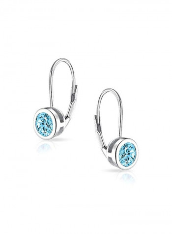 925 Sterling Silver 0.50 Ct Cubic Zirconia Studded Drop Earrings