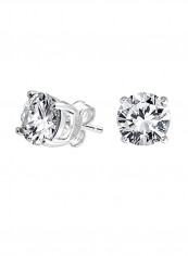 925 Sterling Silver 6 Ct Cubic Zirconia Studded Stud Earrings