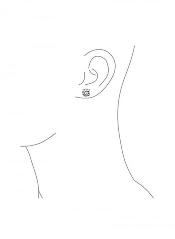 925 Sterling Silver 6 Ct Cubic Zirconia Studded Stud Earrings