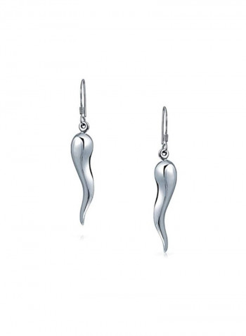 925 Sterling Silver Cornicello Dangle Earrings