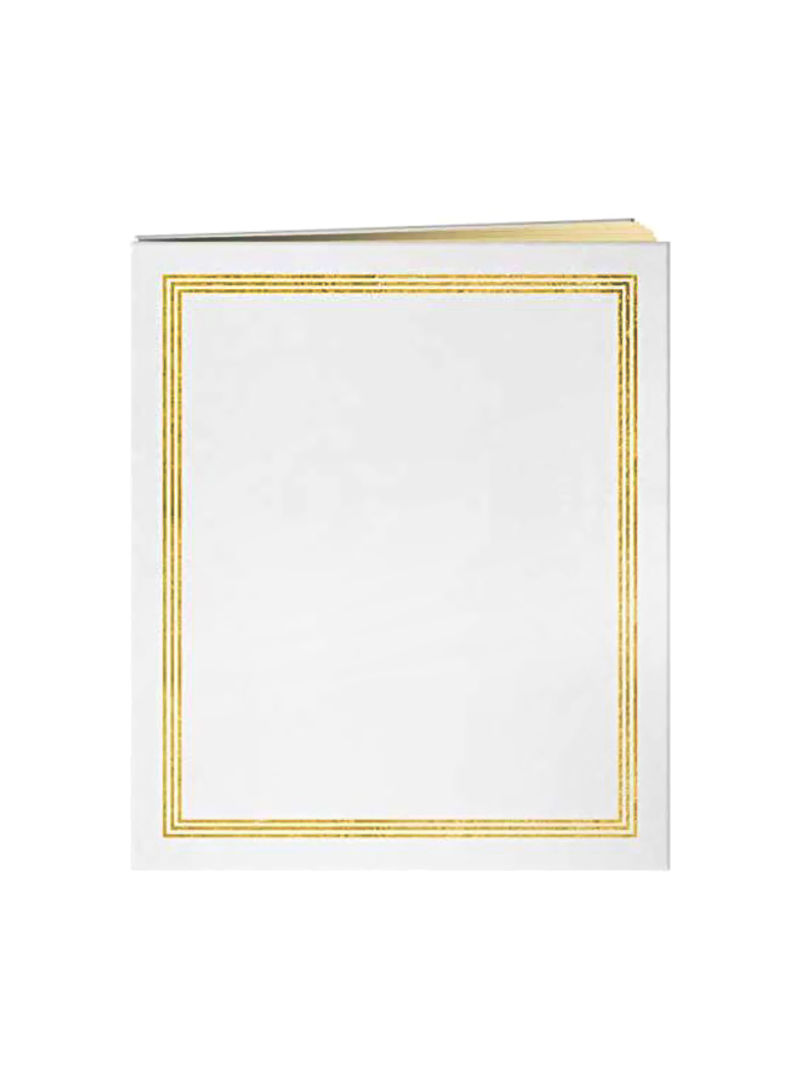 100 Page Scrapbook White/Gold