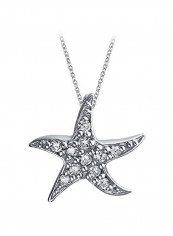 925 Silver Nautical Beach Starfish Pendant Necklace