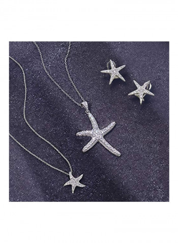 925 Silver Nautical Beach Starfish Pendant Necklace