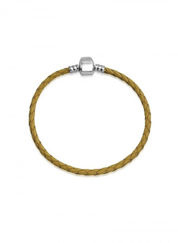 925 Sterling Silver Braided Leather Bracelet