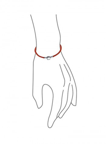 925 Silver Barrel Clasp Leather Bracelet