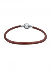 925 Sterling Silver Beaded Leather Bracelet