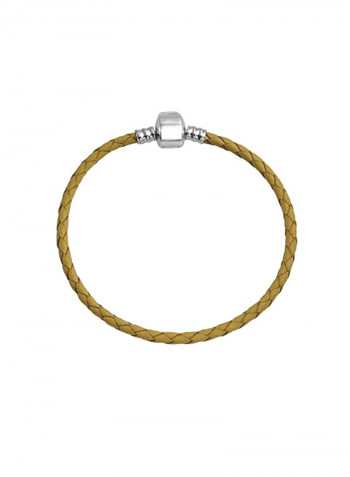 925 Sterling Silver Braided Leather Bracelet