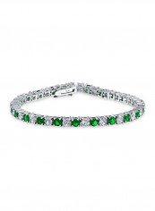 Rhodium Plated Brass Cubic Zirconia Studded Bracelet