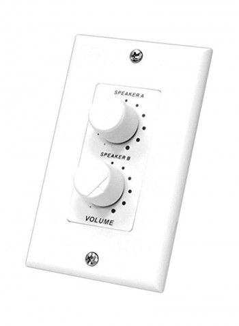2-Channel A/B Dual Channel Speakers Controller Selector Pod Box White 4x3x4.8inch