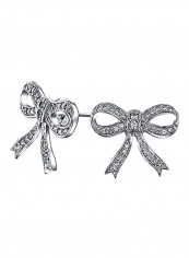 925 Sterling Silver Rhodium Plated Cubic Zirconia Studded Bow Ribbon Earrings reviews 925 Sterling Silver Rhodium Plated Cubic Zirconia Studded Bow Ribbon Earrings
