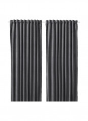 2-Piece Window Curtain Set Grey 140x300centimeter
