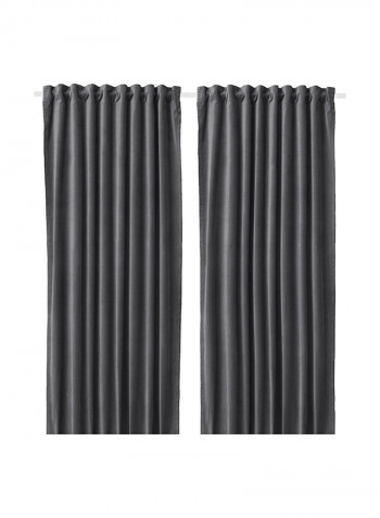 2-Piece Window Curtain Set Grey 140x300centimeter