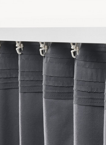 2-Piece Window Curtain Set Grey 140x300centimeter