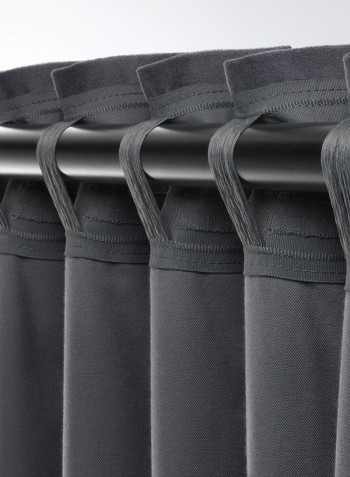 2-Piece Window Curtain Set Grey 140x300centimeter