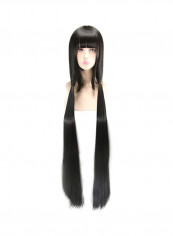 Anime Long Straight Cosplay Wig With Two Long Ponytails Black