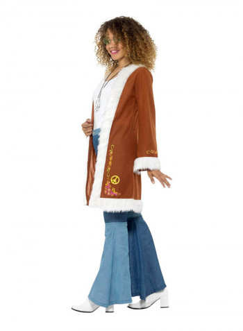 Retro Afghan Coat With Fur Trim XL