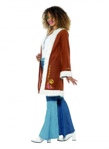 Retro Afghan Coat With Fur Trim XL