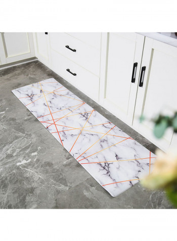 Anti-Skidding Line Pattern Rectangle Water Proof Mat White 190x190centimeter