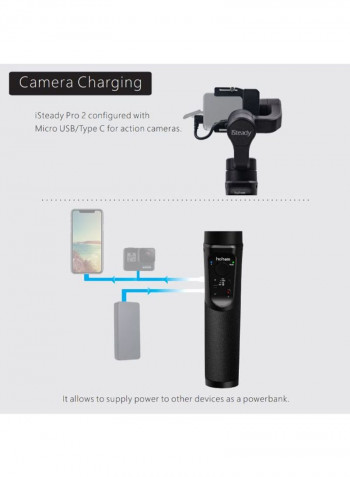 iSteady Pro 2 Handheld 3-Axis Action Camera Gimbal Stabilizer With APP Remote Control Black
