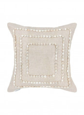 Natural Cowrie Shell Pillow Cover Linen Grey 55 x 55cm