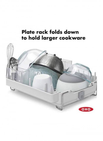 Stainless-Steel Dish Rack White/Silver 20.2x13x4.1inch
