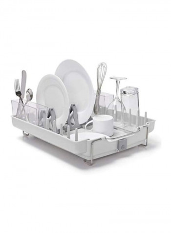 Stainless-Steel Dish Rack White/Silver 20.2x13x4.1inch