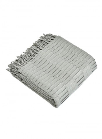 Tassels Design Supple Blanket Cotton Silver 130x160centimeter