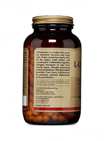 L-Glutamine 500mg Dietary Supplement - 250 Capsules