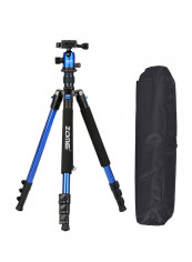 Q555 Portable Travel Tripod With Ball Head/ Quick Release Plate/ Carry Bag 63inch Blue/Black