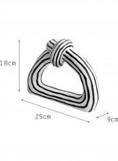 European Style Striped Geometric Circle Rope Knot Ornament White/Black 18 x 25 x 9cm