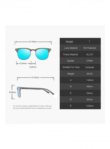 Men's Polarized Clubmaster Sunglasses - Lens Size: 54 mm