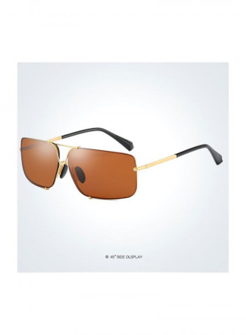 Men's Polarized Rectangular Sunglasses - Lens Size: 44 mm