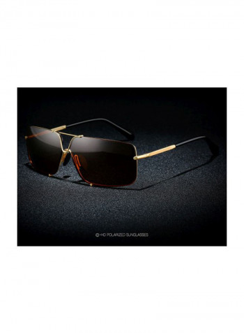Men's Polarized Rectangular Sunglasses - Lens Size: 44 mm