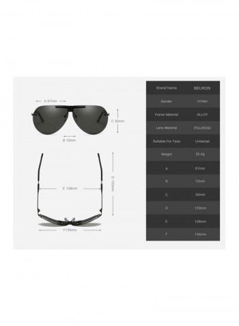 Men's Rimless Polarized Sunglasses - Lens Size: 67 mm