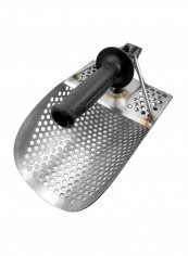 Beach Sand Scoop with Handle Silver/Black 35centimeter