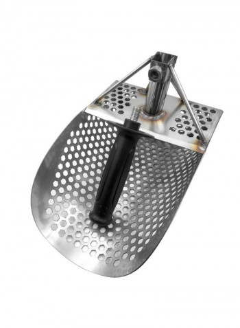 Beach Sand Scoop with Handle Silver/Black 35centimeter